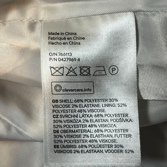 H&M 10 Gray Ruched Sleeve Structured Blazer Workwear Career Minimalist Classic - Picture 6 of 7